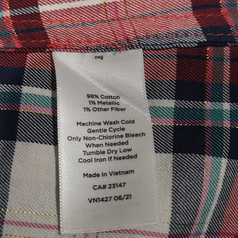 Talbots Red and Blue Plaid Shirt - Picture 9 of 9